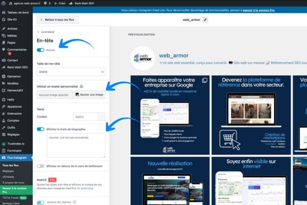 Désactiver en-tête